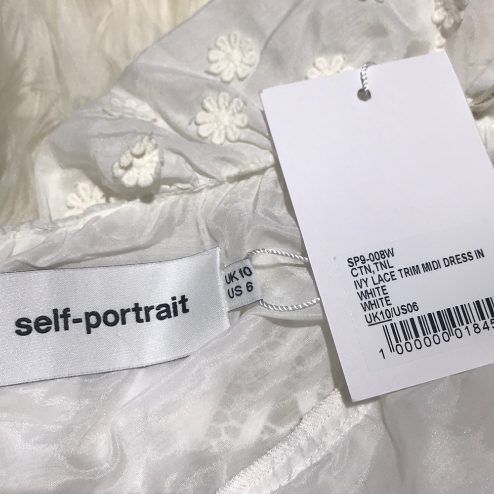 ♦️ (SOLD) - Self Portrait Ivy Lace Trim Midi Dress - Picture 6 of 8